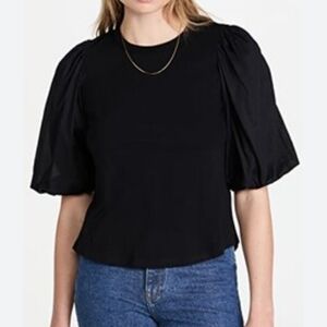 VERONICA BEARD Retta Black Short Sleeve T-Shirt Sz M